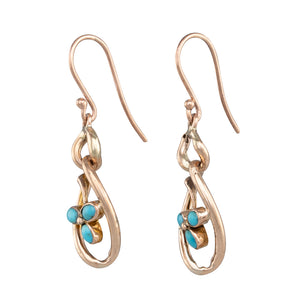 Antique Navette Turquoise Earrings