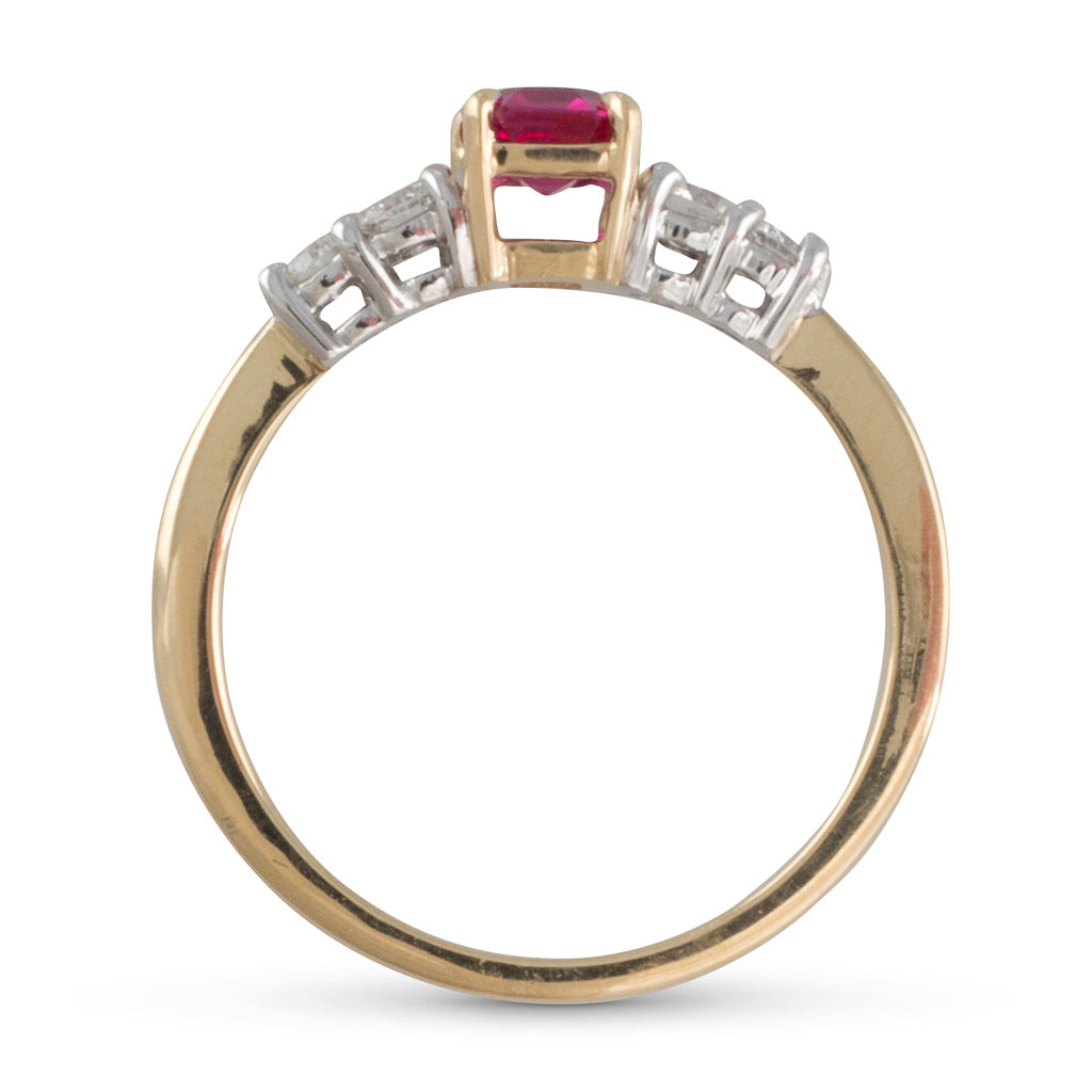Unheated Ruby and Diamond Ring