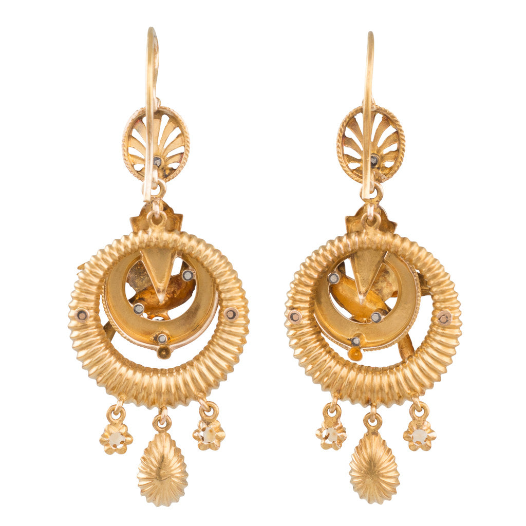 Victorian Gold Bird Earrings
