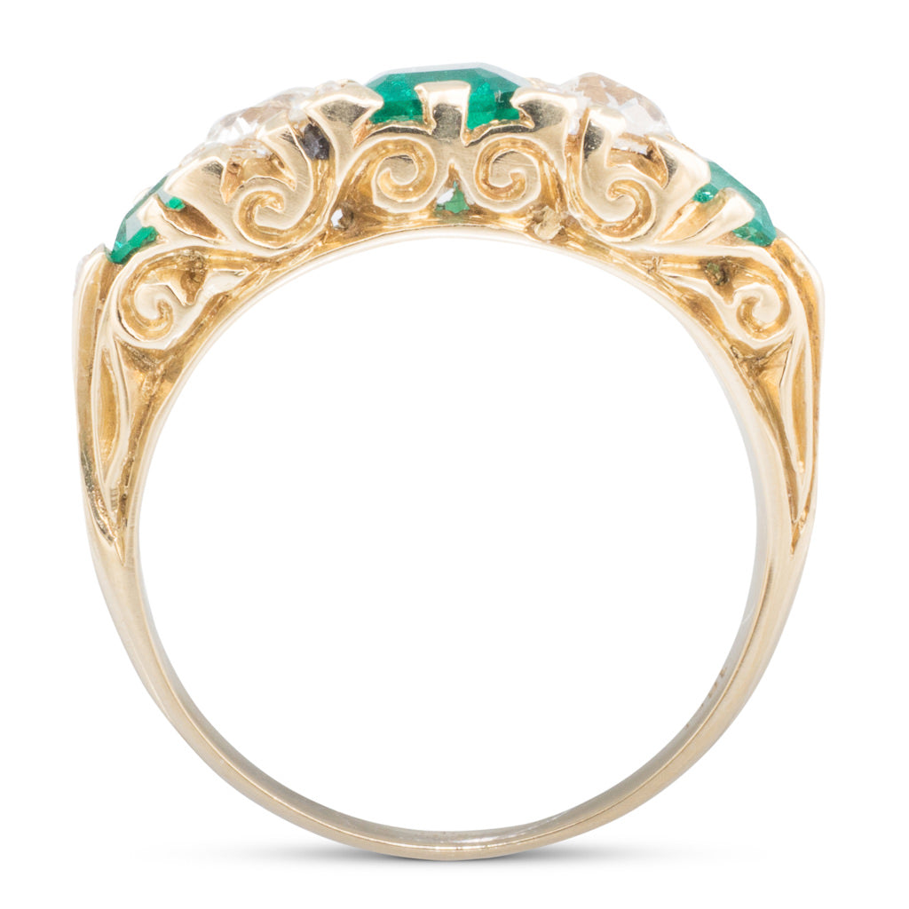 Antique Emerald & Diamond Half Hoop