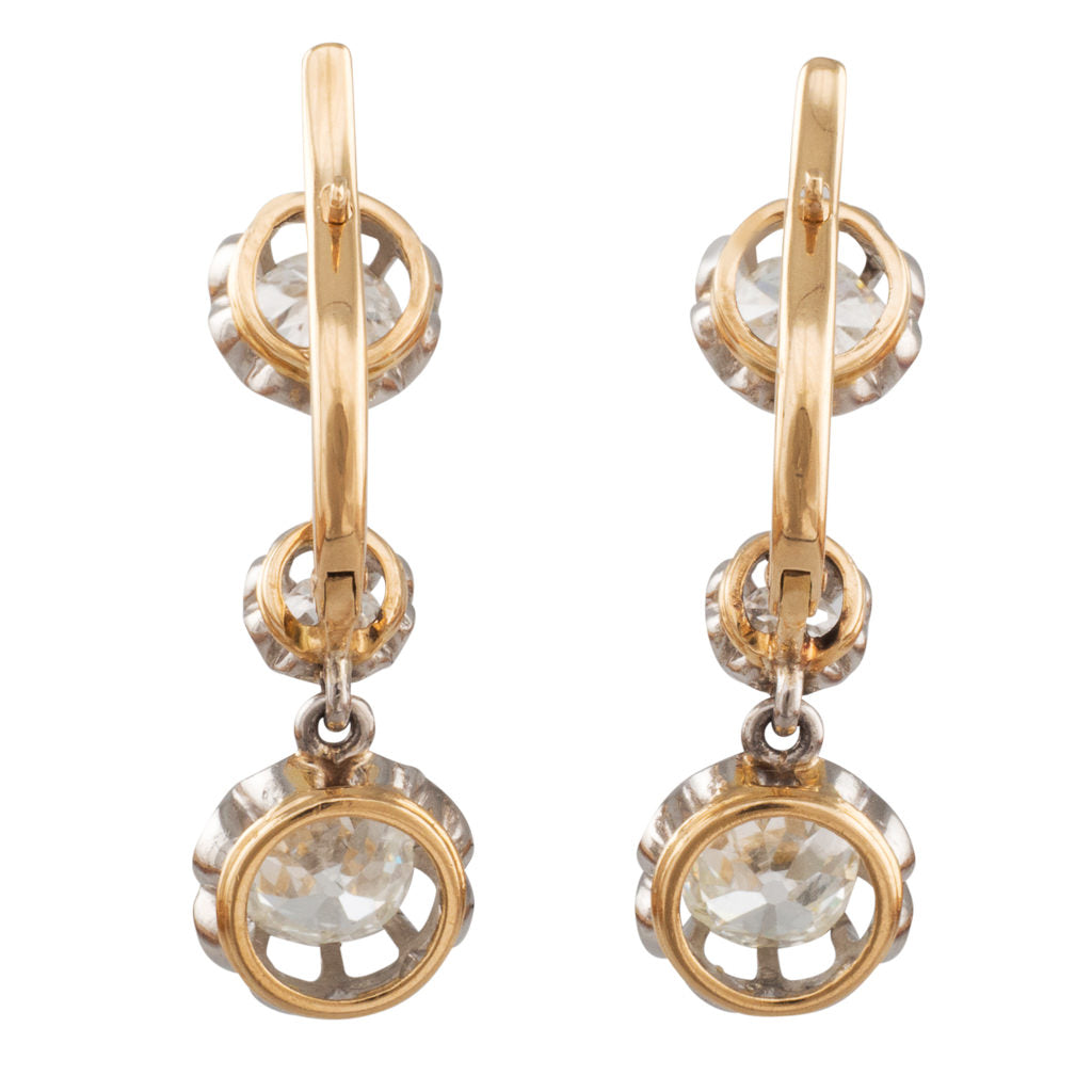 Triple Diamond Drop Earrings