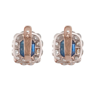 Sapphire & Diamond Cluster Earrings