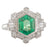 Emerald and Diamond Cluster Ring