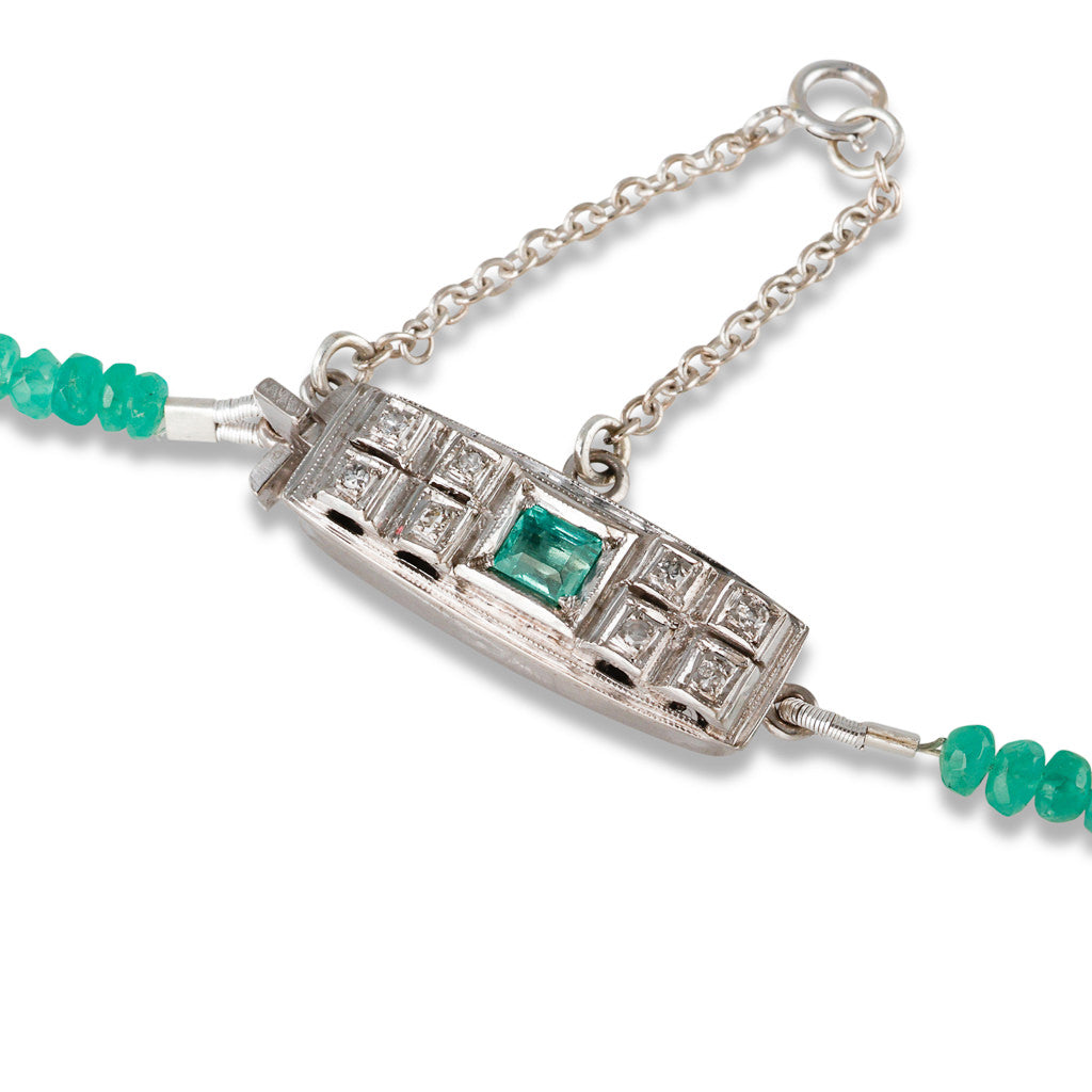 Emerald Necklace With Vintage Clasp