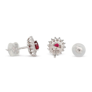 Unheated Ruby & Diamond Earrings