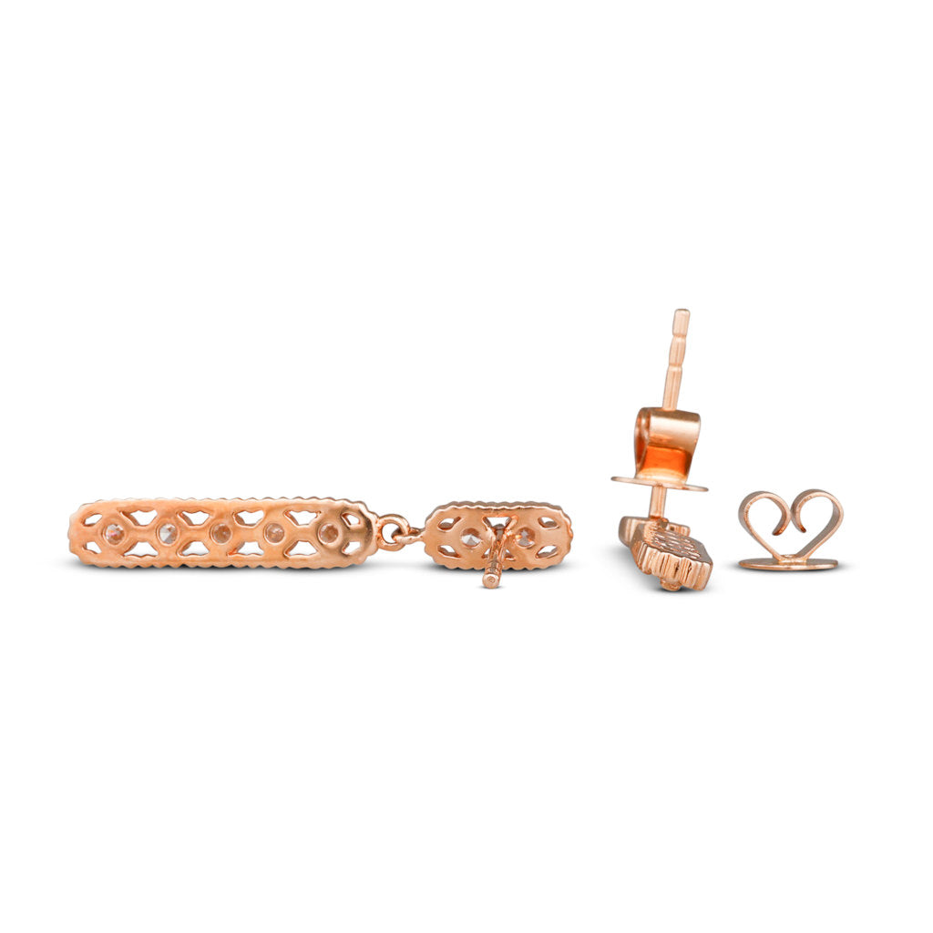 Rose Gold Diamond Drop Earrings