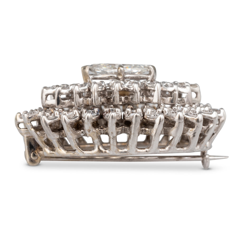 Marquise Diamond Cluster Brooch