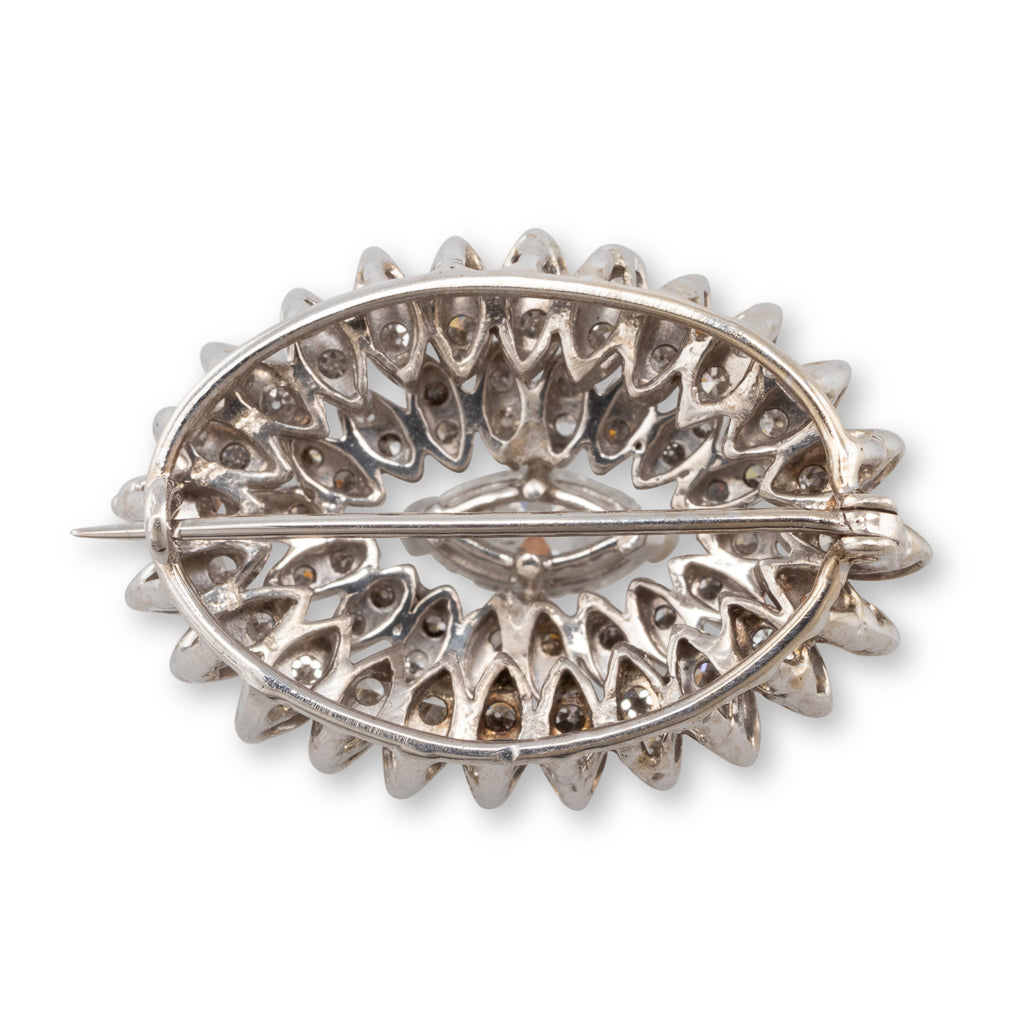 Marquise Diamond Cluster Brooch