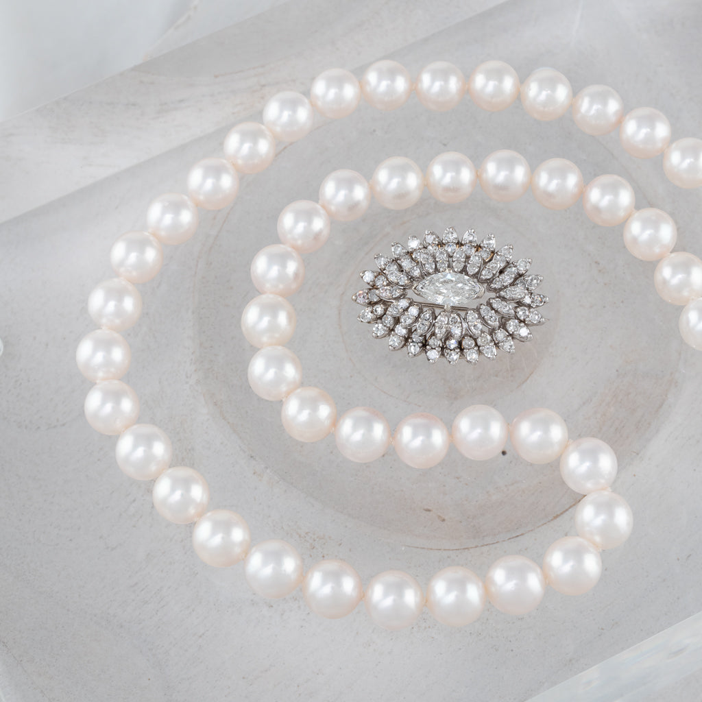 Marquise Diamond Cluster Brooch