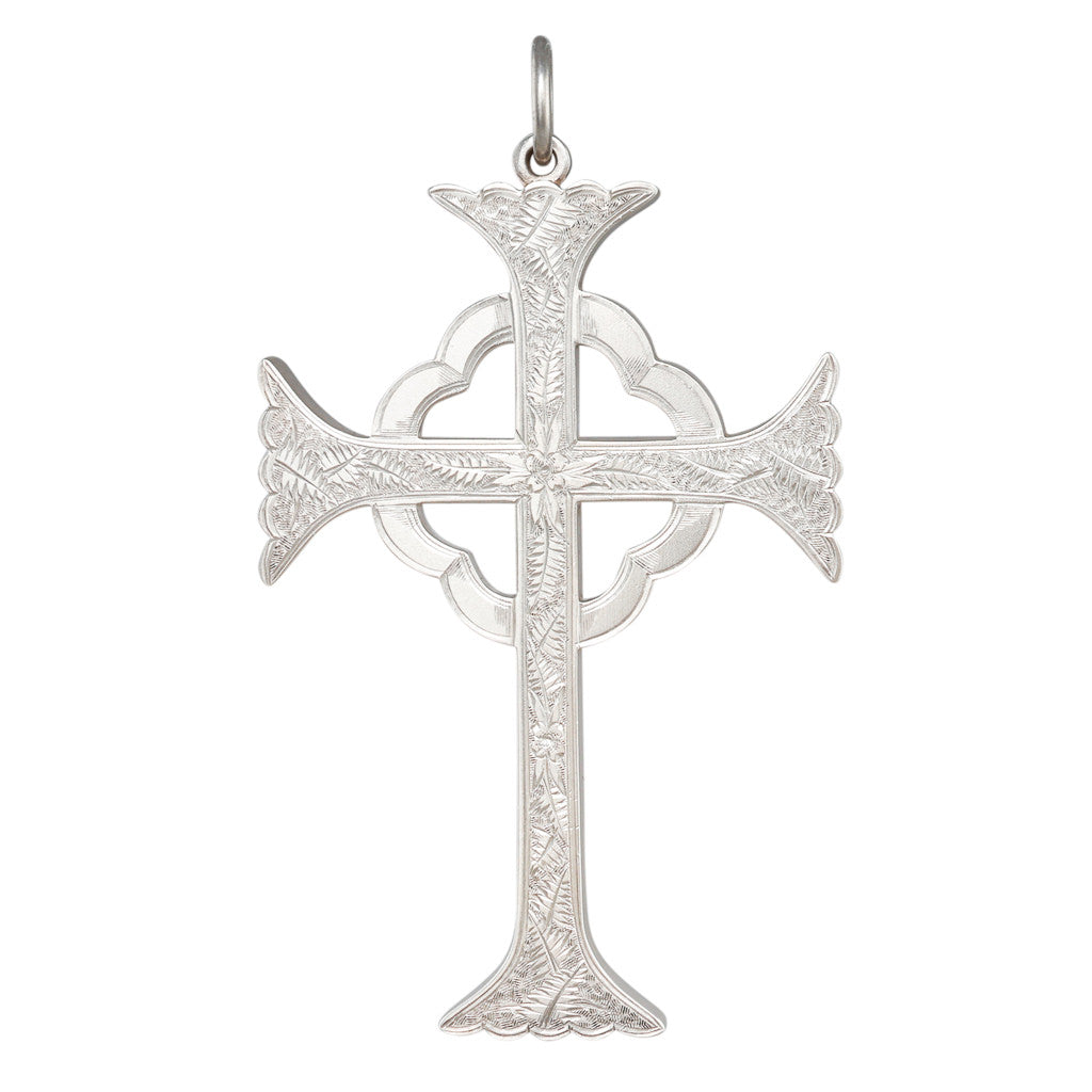Antique Silver Engraved Cross