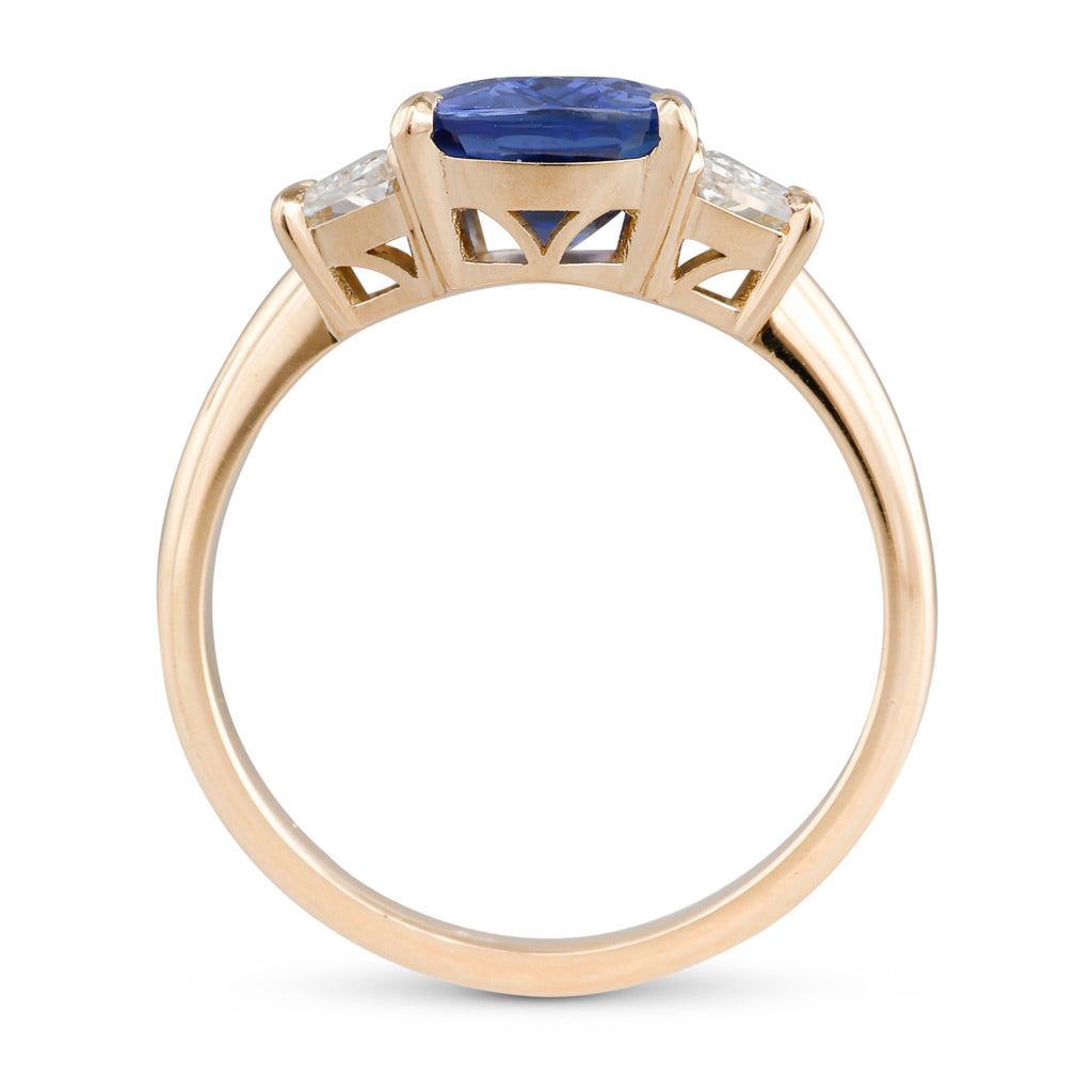 Sri Lankan Sapphire & Diamond Ring