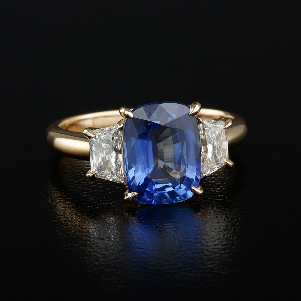 Sri Lankan Sapphire & Diamond Ring