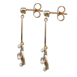Edwardian Pearl & Diamond Earrings