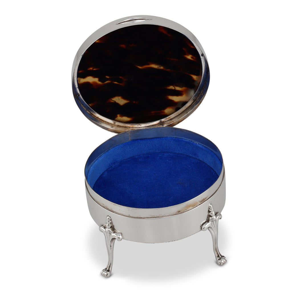 Round Sterling Pique Silver Box