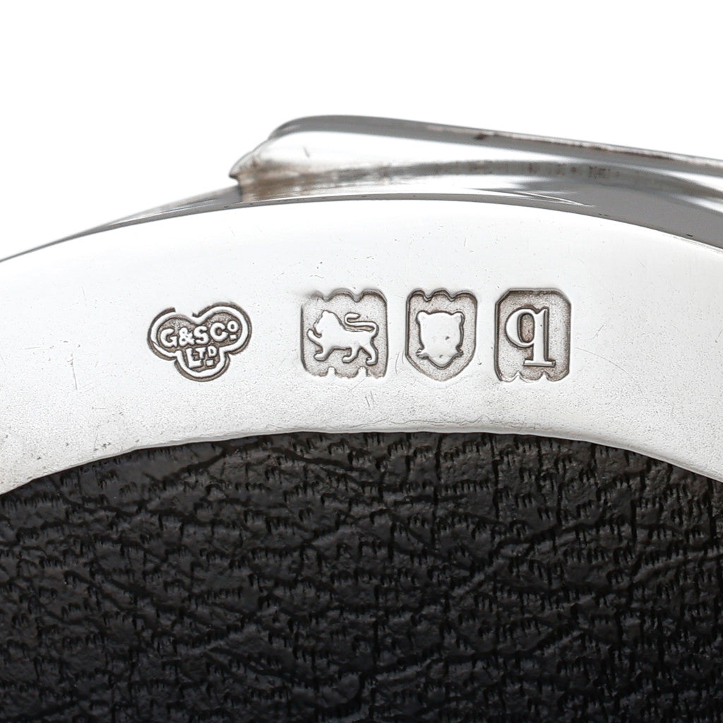 Round Sterling Pique Silver Box