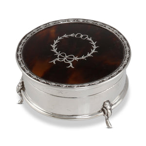 Round Sterling Silver & Pique Box