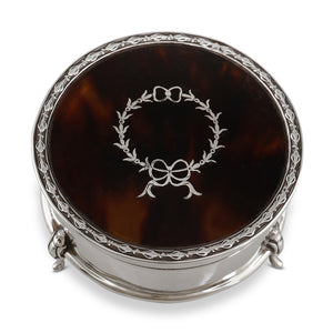Round Sterling Silver & Pique Box