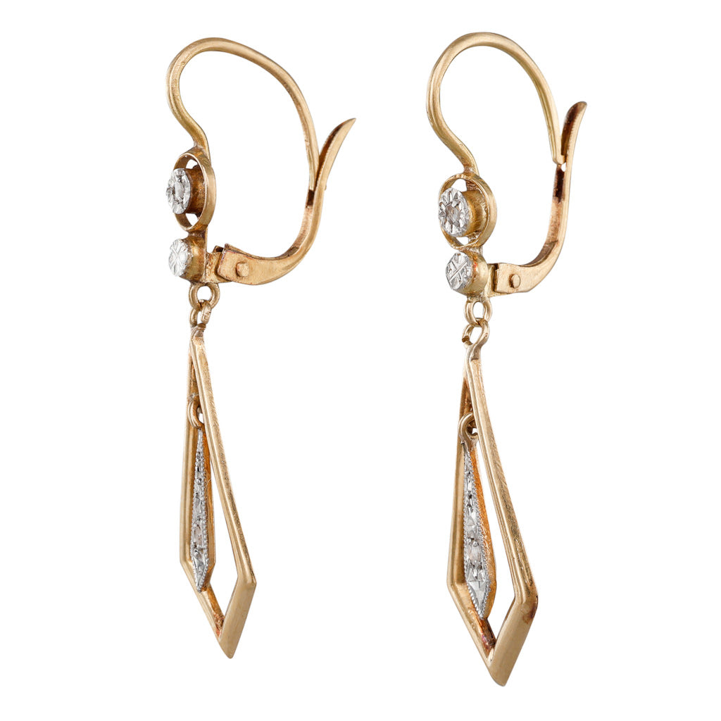Antique Geometric Drop Earrings