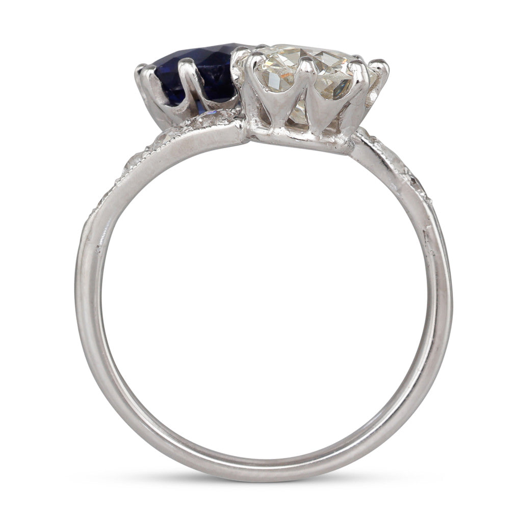 Unheated Sapphire & Diamond Ring