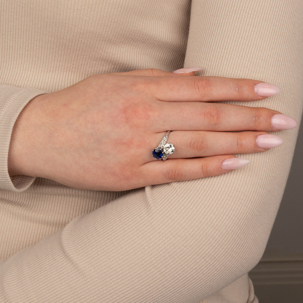 Unheated Sapphire & Diamond Ring
