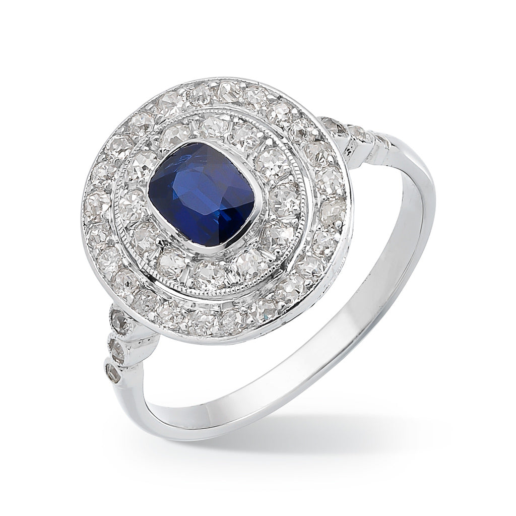 Antique Sapphire and Diamond Ring