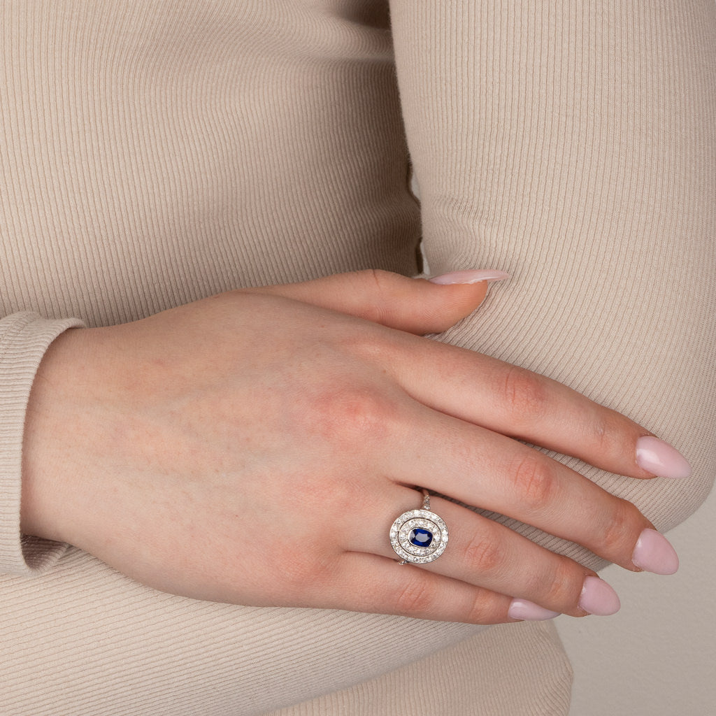 Antique Sapphire and Diamond Ring