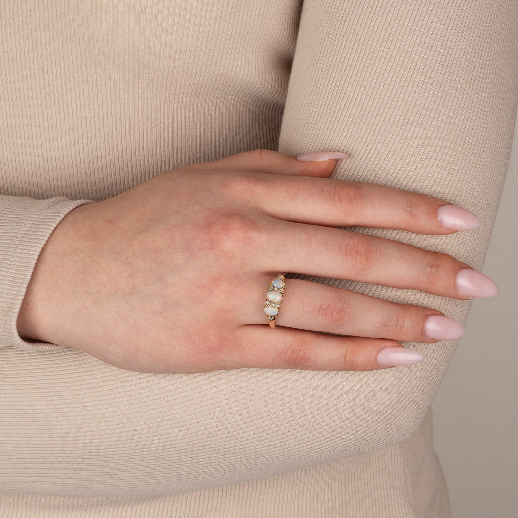 Antique Opal and Diamond Ring