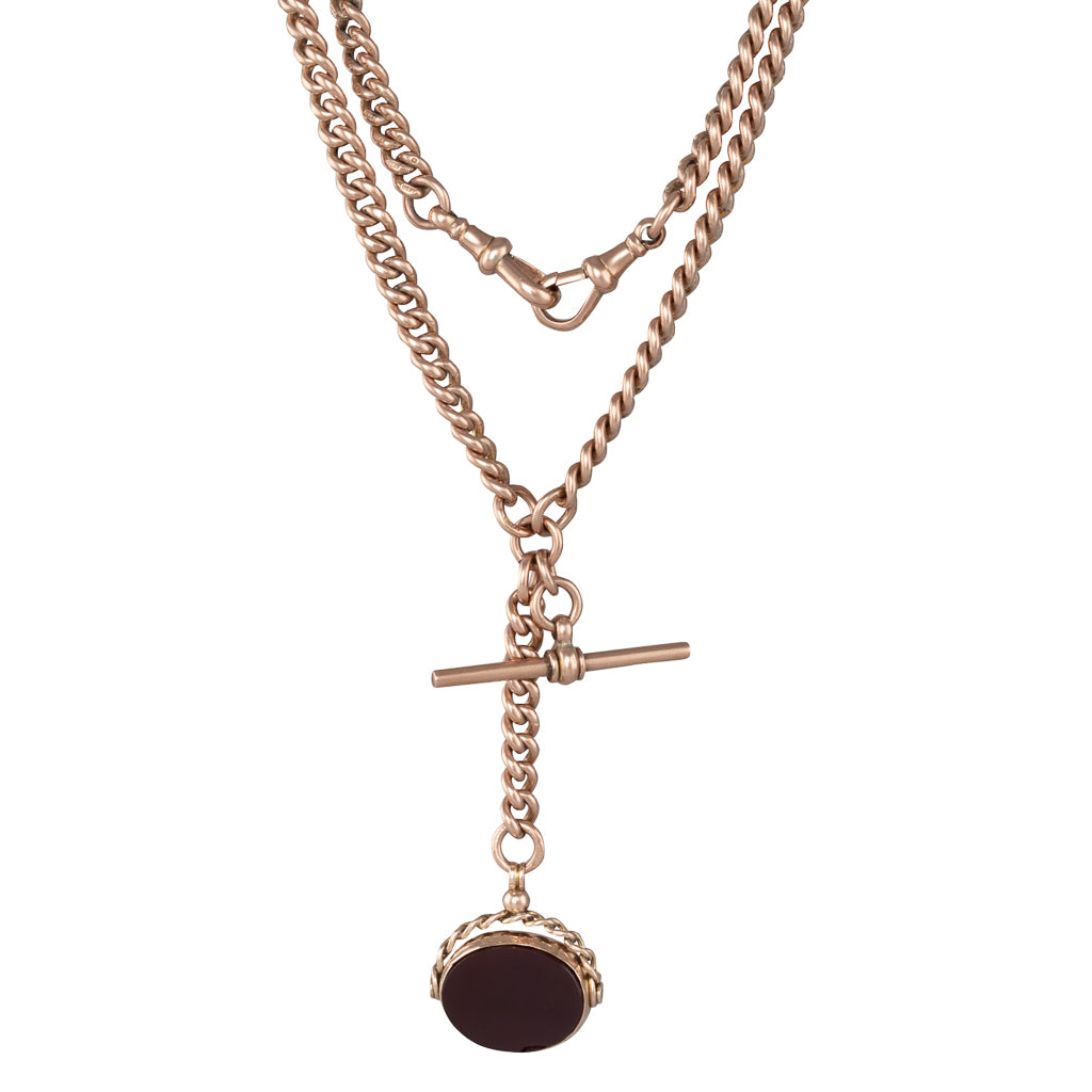 Rose Gold Albert Fob Chain