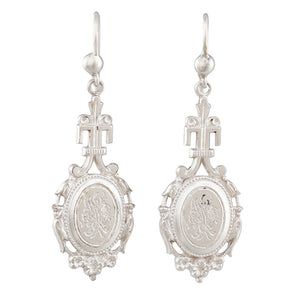 Victorian Style Silver Earrings
