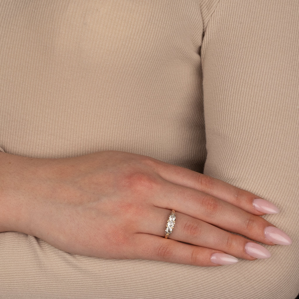 Antique Diamond Half Hoop Ring