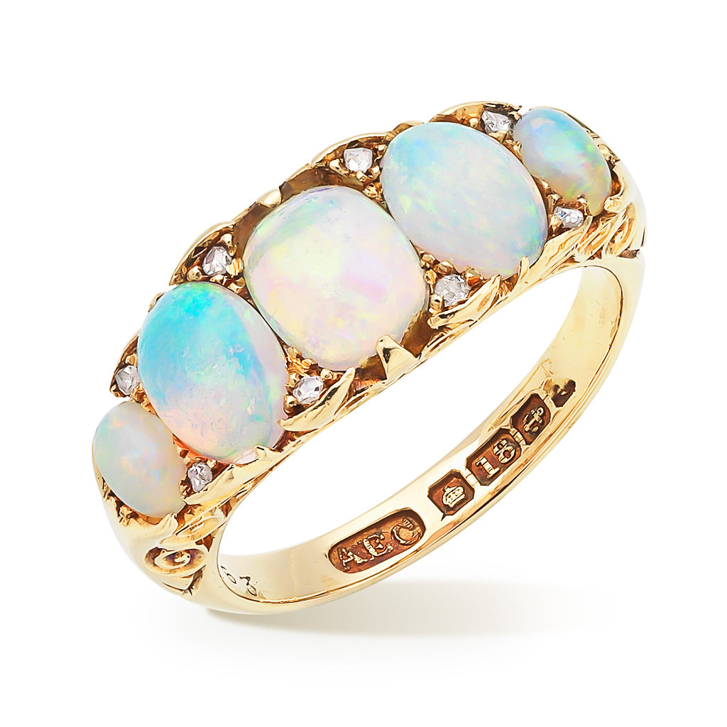 Antique Opal and Diamond Ring