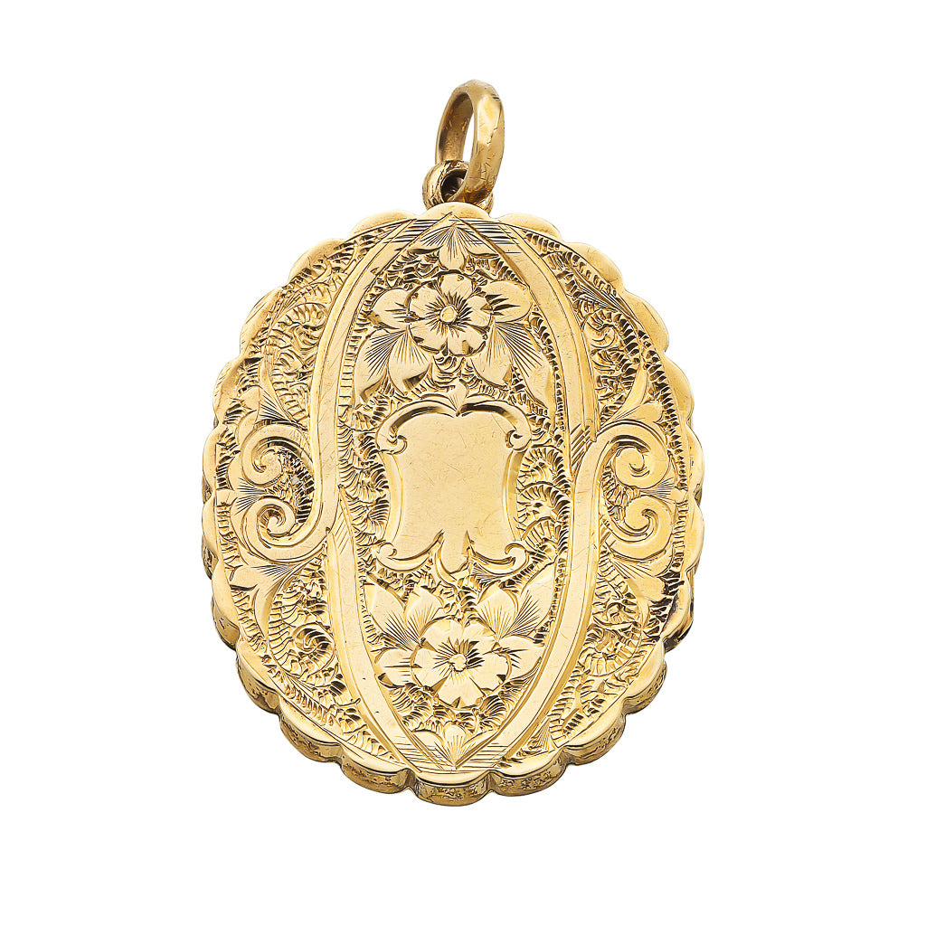 Engraved Gold Locket