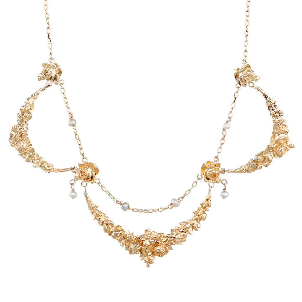 Art Nouveau Gold and Pearl Necklace