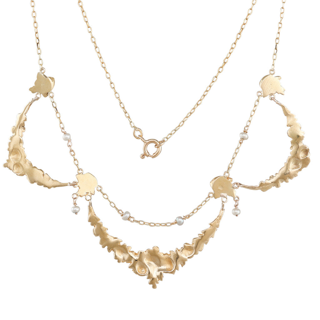 Art Nouveau Gold and Pearl Necklace