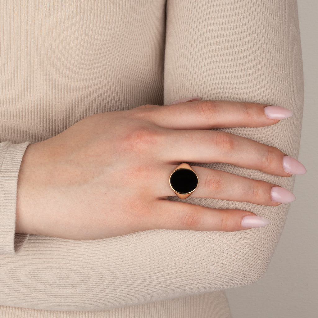 Onyx and Gold Signet Ring