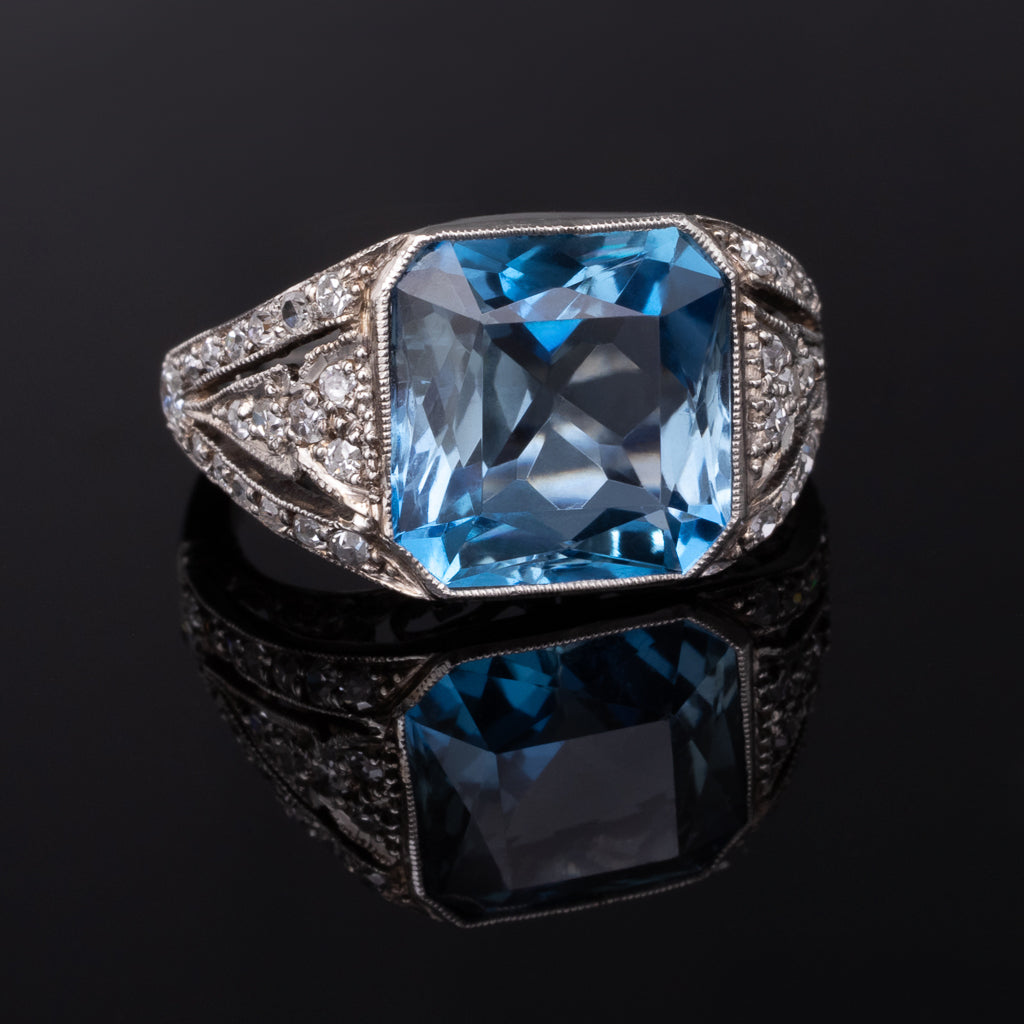 Art Deco Aquamarine Ring