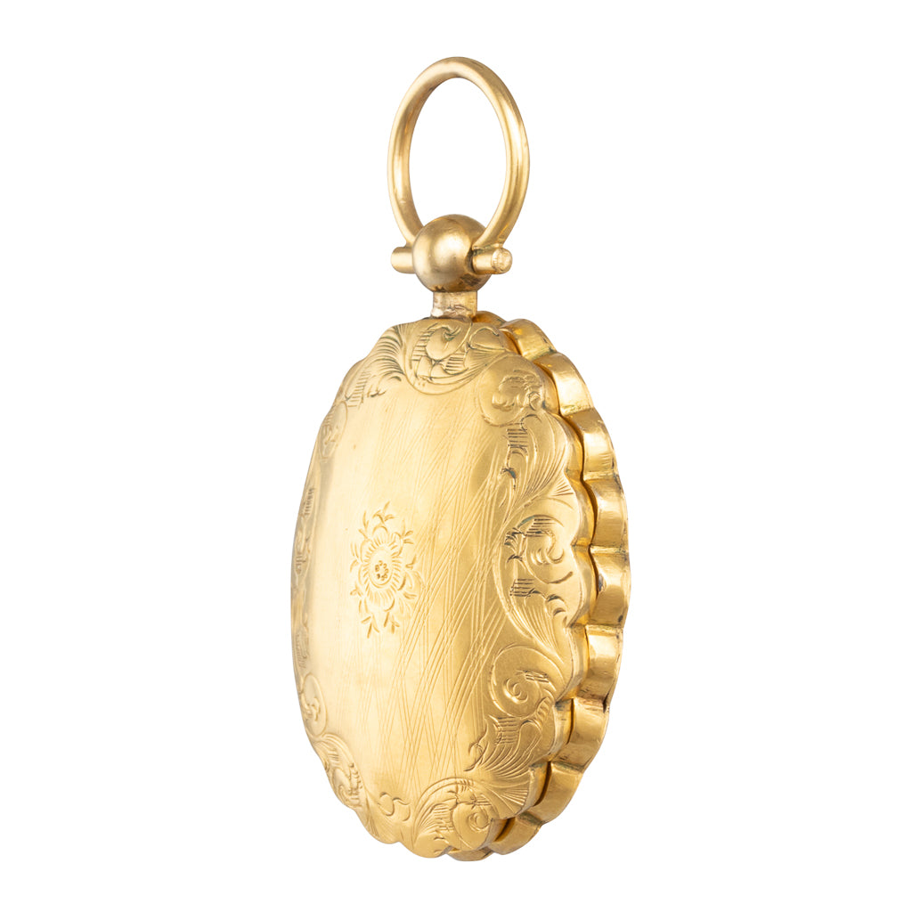 Antique Oval Gold Lined Locket