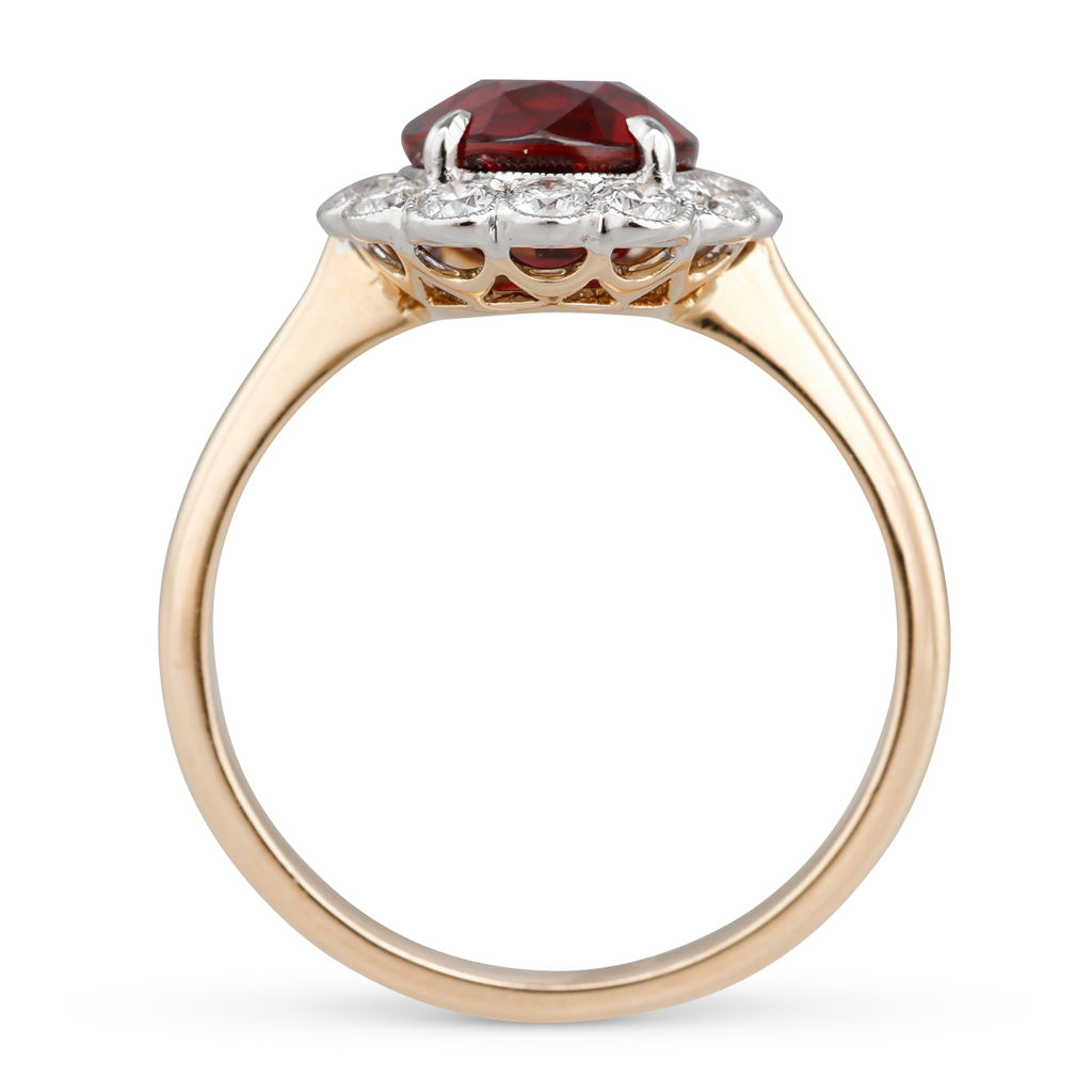 Ruby and Diamond Cluster Ring