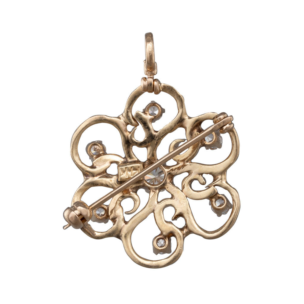 Diamond Flower Brooch