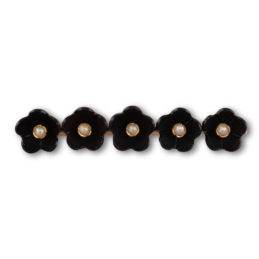 Brooch with Black Flowers