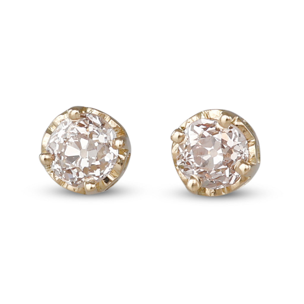 Old Cut Champagne Diamond Studs