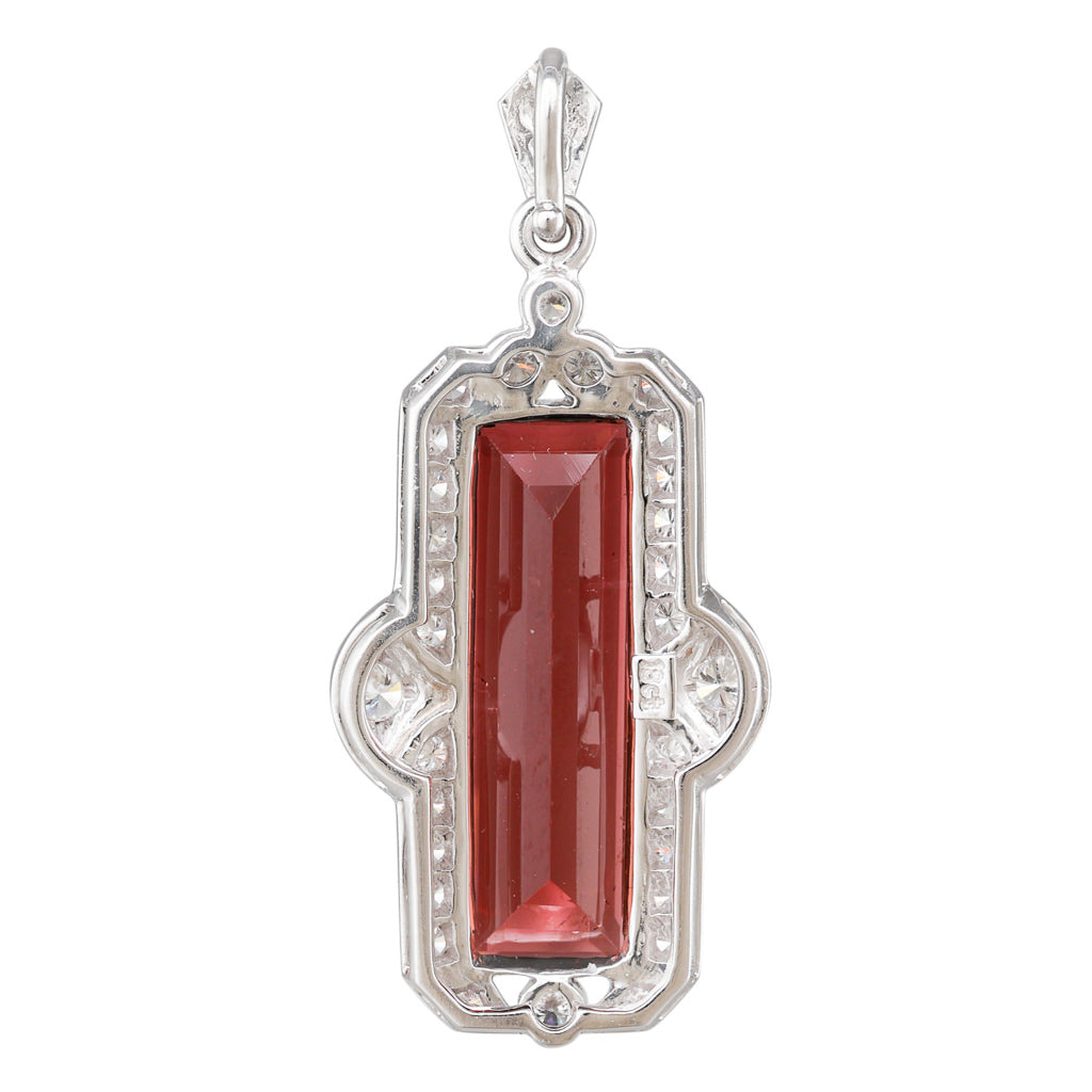 Art Deco Style Tourmaline Pendant