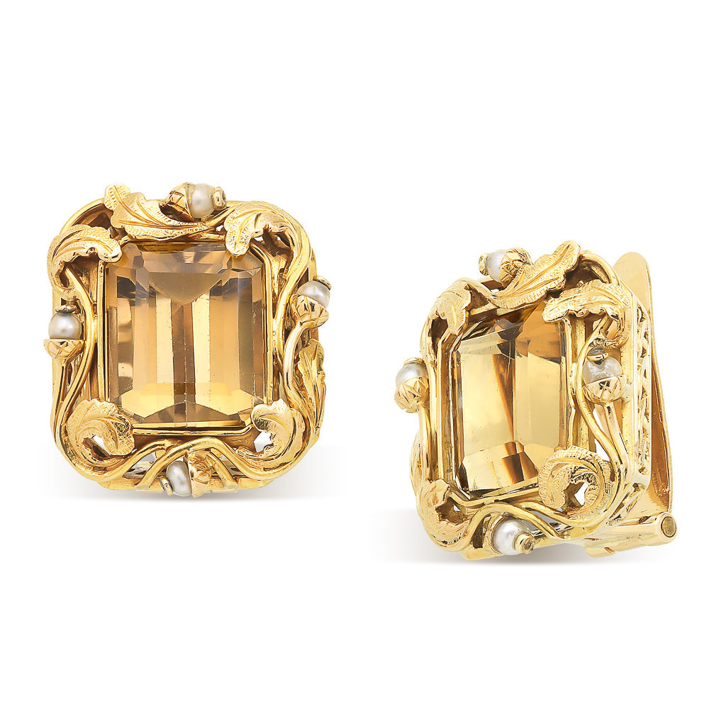 Antique Citrine Earrings