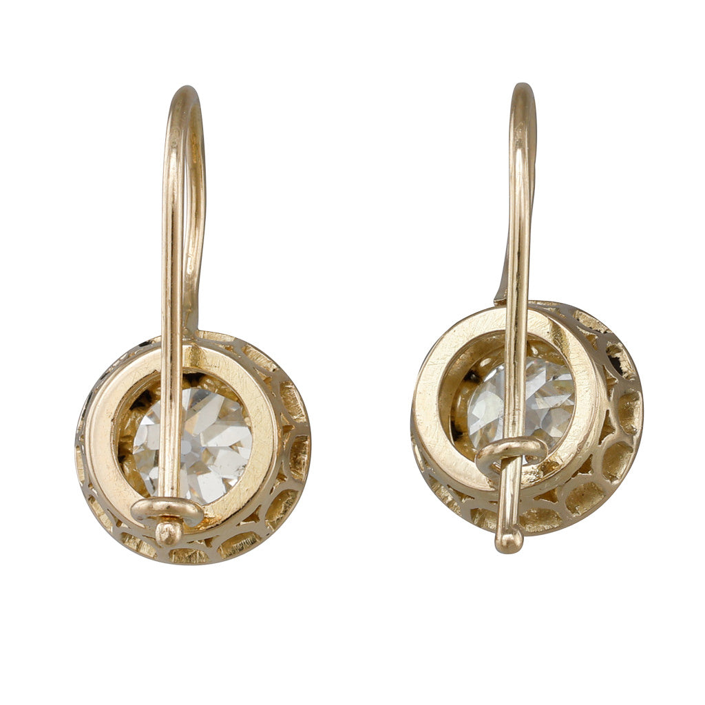 Antique Diamond and Enamel Earrings