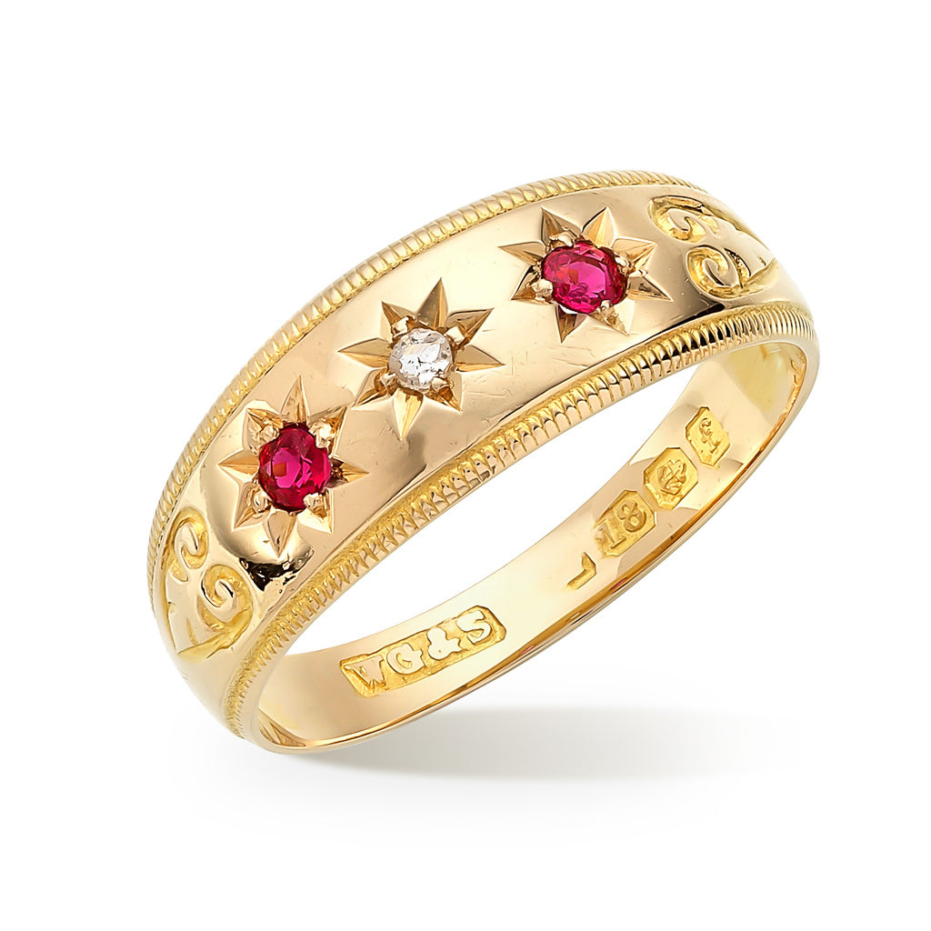 Ruby & Diamond Gypsy Set Ring