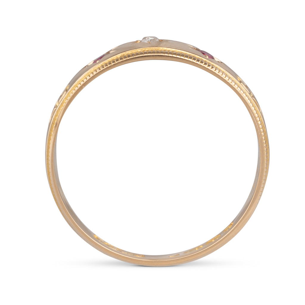 Ruby & Diamond Gypsy Set Ring