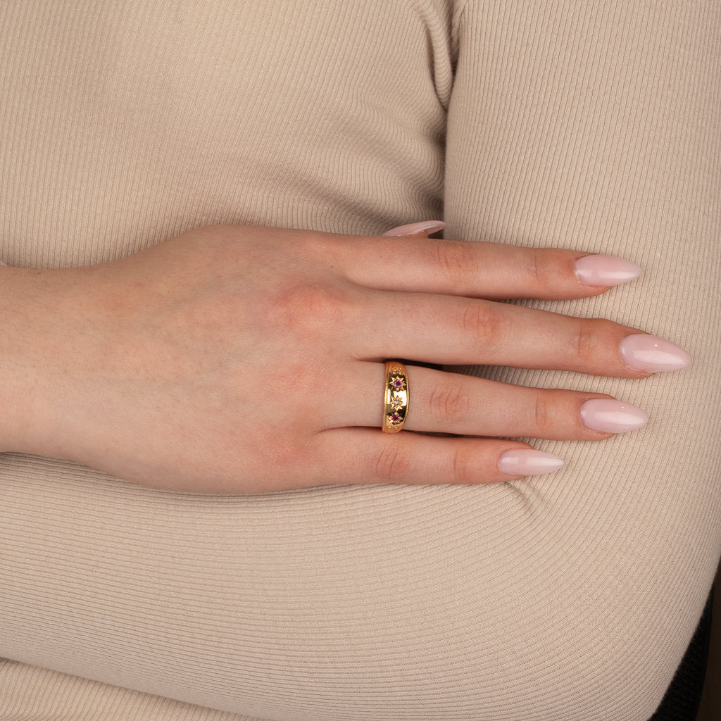 Ruby & Diamond Gypsy Set Ring