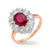 Ruby and Diamond Cluster Ring