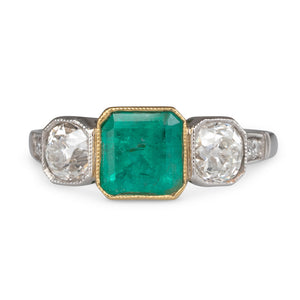 Antique Emerald and Diamond Ring