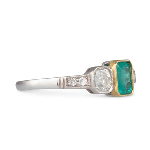 Antique Emerald and Diamond Ring